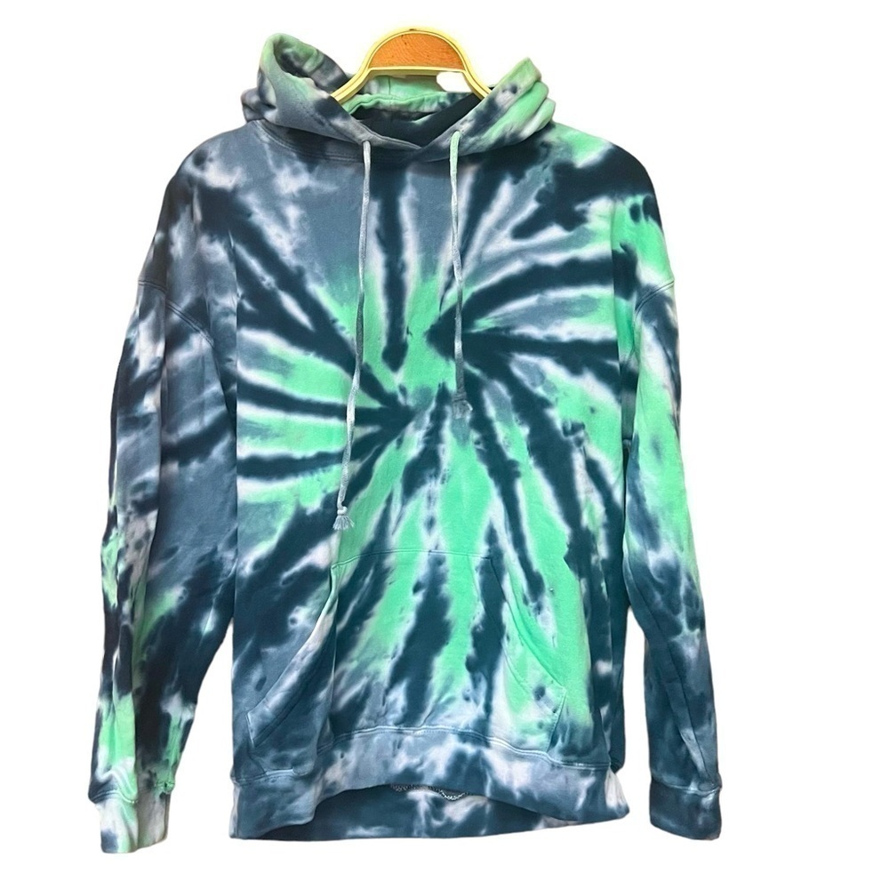 Dreamsicle Women’s Size S  Tie Dye Oversized Hoodie Sweatshirt Blue Green